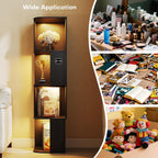 55.1 " Corner Wood Bookcase with Body Sensor