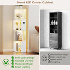 55.1 " Corner Wood Bookcase with Body Sensor