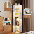 55.1 " Corner Wood Bookcase with Body Sensor