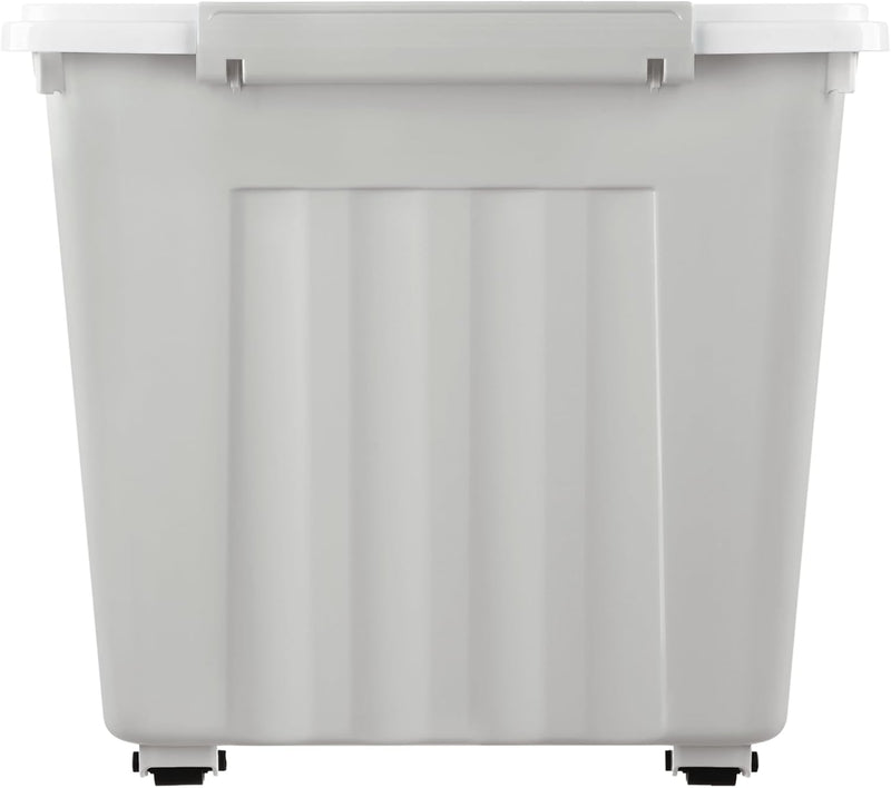 55lx6 Storage Boxes with Lids Plastic Box Wheels (6 Pack)