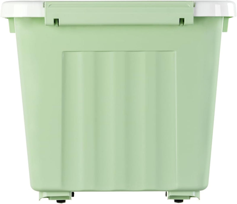 55lx6 Storage Boxes with Lids Plastic Box Wheels (6 Pack)