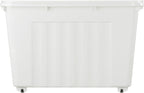 55lx6 Storage Boxes with Lids Plastic Box Wheels (6 Pack)