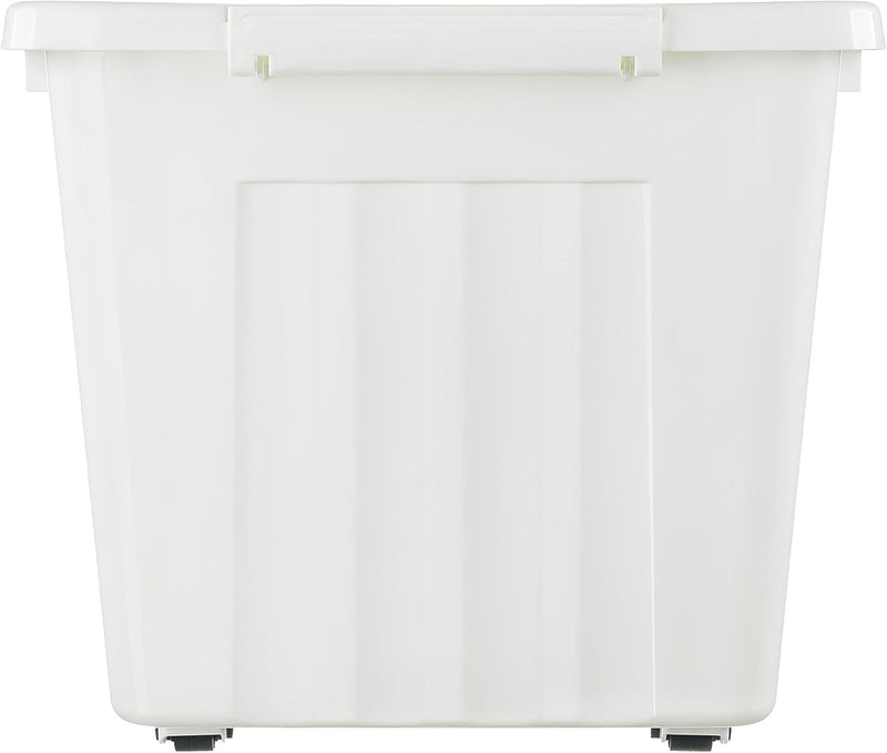 55lx6 Storage Boxes with Lids Plastic Box Wheels (6 Pack)