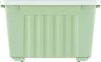 55lx6 Storage Boxes with Lids Plastic Box Wheels (6 Pack)