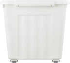 55lx6 Storage Boxes with Lids Plastic Box Wheels (6 Pack)
