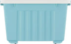 55lx6 Storage Boxes with Lids Plastic Box Wheels (6 Pack)