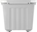 55lx6 Storage Boxes with Lids Plastic Box Wheels (6 Pack)