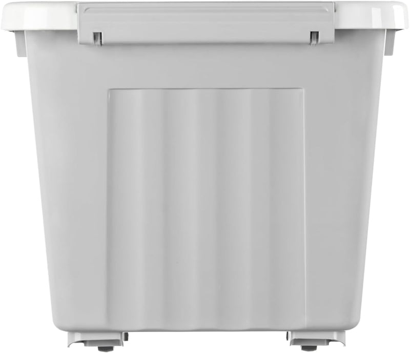 55lx6 Storage Boxes with Lids Plastic Box Wheels (6 Pack)