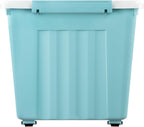 55lx6 Storage Boxes with Lids Plastic Box Wheels (6 Pack)