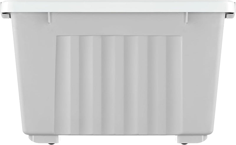 55lx6 Storage Boxes with Lids Plastic Box Wheels (6 Pack)