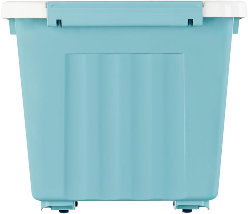 55lx6 Storage Boxes with Lids Plastic Box Wheels (6 Pack)