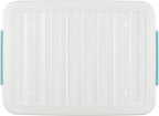 55lx6 Storage Boxes with Lids Plastic Box Wheels (6 Pack)
