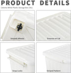 55lx6 Storage Boxes with Lids Plastic Box Wheels (6 Pack)