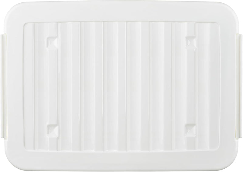 55lx6 Storage Boxes with Lids Plastic Box Wheels (6 Pack)