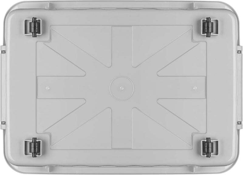 55lx6 Storage Boxes with Lids Plastic Box Wheels (6 Pack)