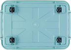 55lx6 Storage Boxes with Lids Plastic Box Wheels (6 Pack)