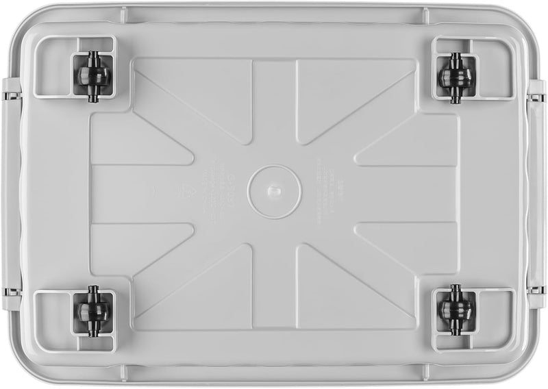 55lx6 Storage Boxes with Lids Plastic Box Wheels (6 Pack)