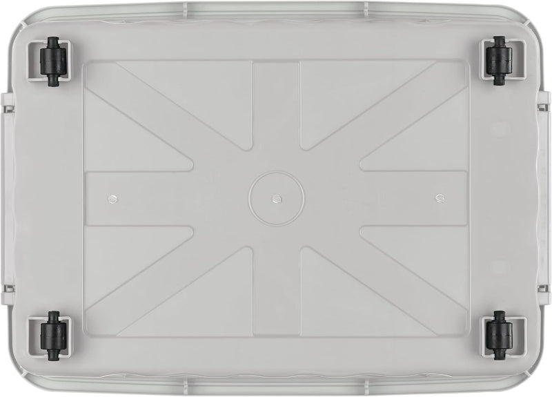 55lx6 Storage Boxes with Lids Plastic Box Wheels (6 Pack)