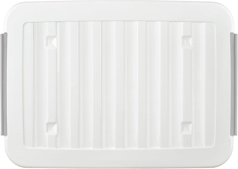 55lx6 Storage Boxes with Lids Plastic Box Wheels (6 Pack)