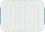 55lx6 Storage Boxes with Lids Plastic Box Wheels (6 Pack)