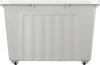 55lx6 Storage Boxes with Lids Plastic Box Wheels (6 Pack)