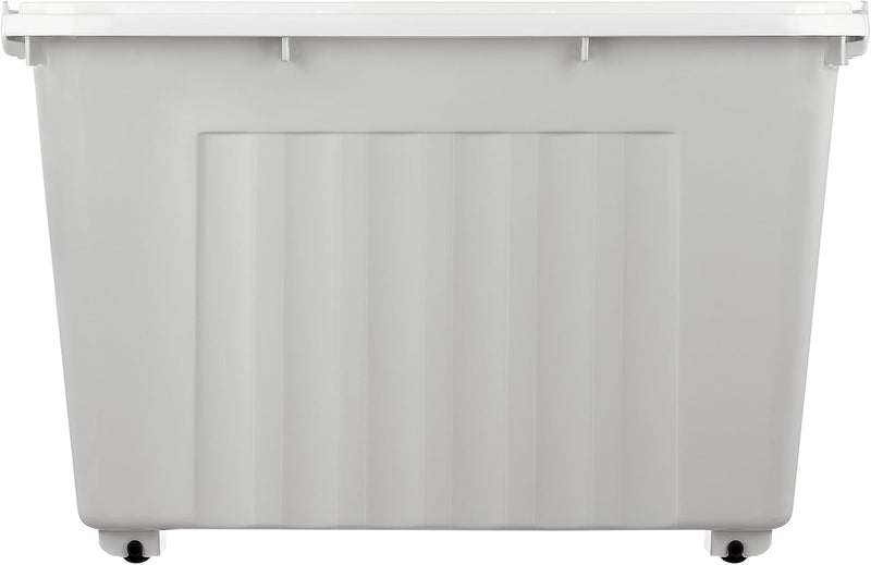 55lx6 Storage Boxes with Lids Plastic Box Wheels (6 Pack)