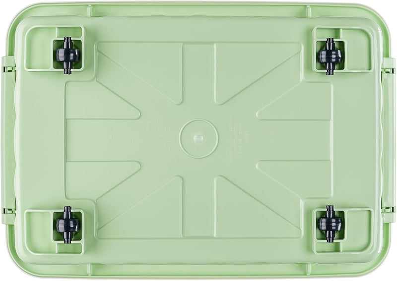 55lx6 Storage Boxes with Lids Plastic Box Wheels (6 Pack)