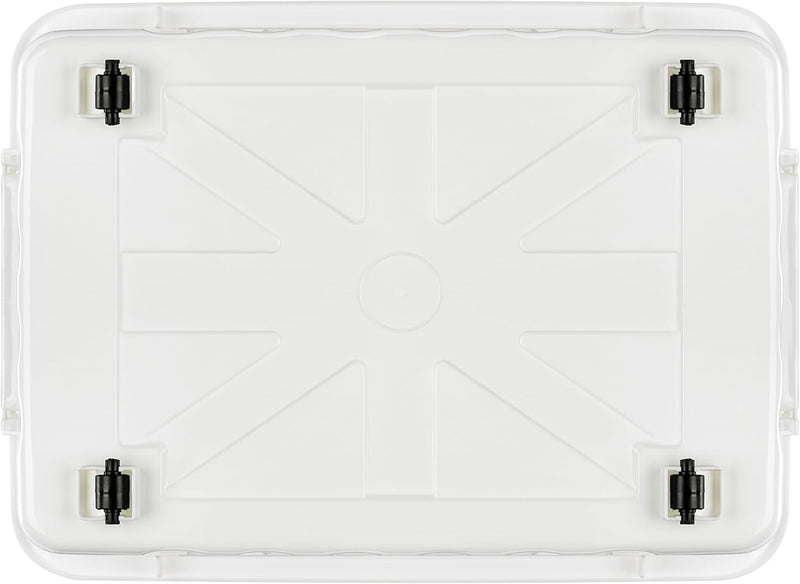 55lx6 Storage Boxes with Lids Plastic Box Wheels (6 Pack)