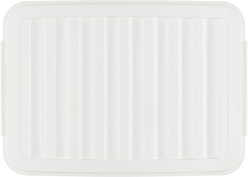 55lx6 Storage Boxes with Lids Plastic Box Wheels (6 Pack)