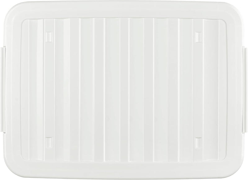 55lx6 Storage Boxes with Lids Plastic Box Wheels (6 Pack)