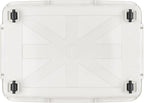 55lx6 Storage Boxes with Lids Plastic Box Wheels (6 Pack)