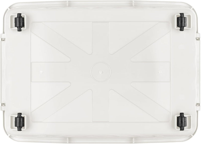 55lx6 Storage Boxes with Lids Plastic Box Wheels (6 Pack)
