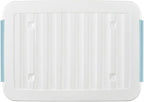 55lx6 Storage Boxes with Lids Plastic Box Wheels (6 Pack)