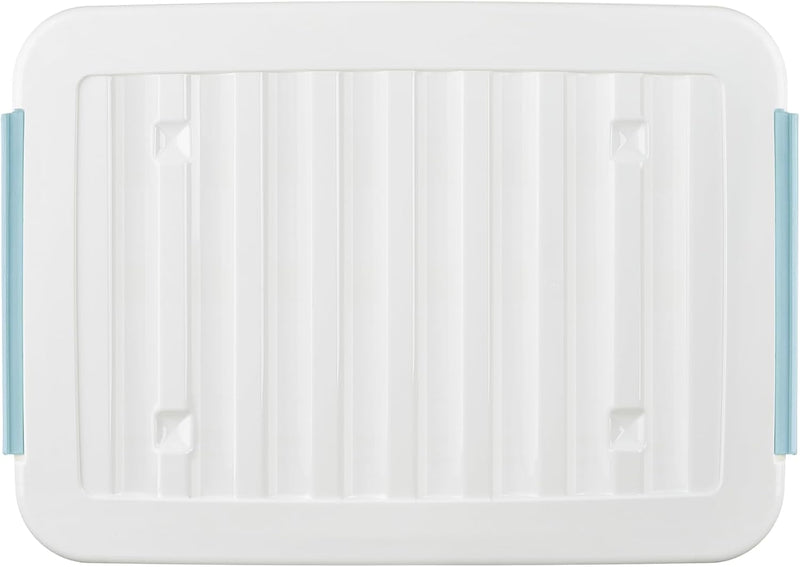 55lx6 Storage Boxes with Lids Plastic Box Wheels (6 Pack)