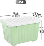 55lx6 Storage Boxes with Lids Plastic Box Wheels (6 Pack)