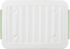 55lx6 Storage Boxes with Lids Plastic Box Wheels (6 Pack)