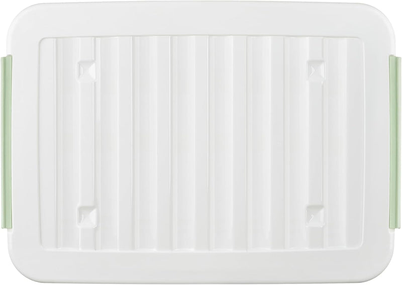 55lx6 Storage Boxes with Lids Plastic Box Wheels (6 Pack)