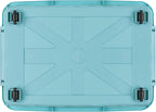 55lx6 Storage Boxes with Lids Plastic Box Wheels (6 Pack)