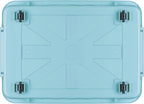 55lx6 Storage Boxes with Lids Plastic Box Wheels (6 Pack)