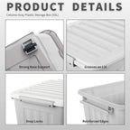 55lx6 Storage Boxes with Lids Plastic Box Wheels (6 Pack)
