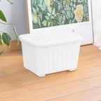 55lx6 Storage Boxes with Lids Plastic Box Wheels (6 Pack)