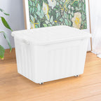 55lx6 Storage Boxes with Lids Plastic Box Wheels (6 Pack)