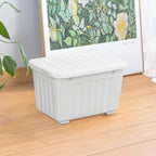 55lx6 Storage Boxes with Lids Plastic Box Wheels (6 Pack)
