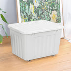 55lx6 Storage Boxes with Lids Plastic Box Wheels (6 Pack)