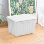 55lx6 Storage Boxes with Lids Plastic Box Wheels (6 Pack)