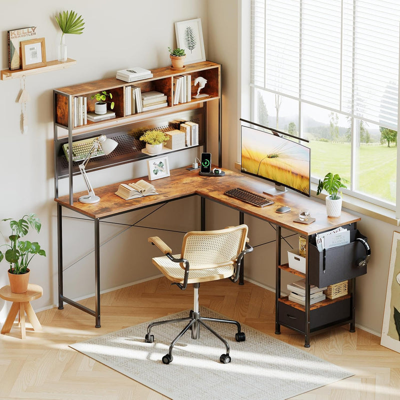 58" L Shaped Gaming Desk Corner Computer