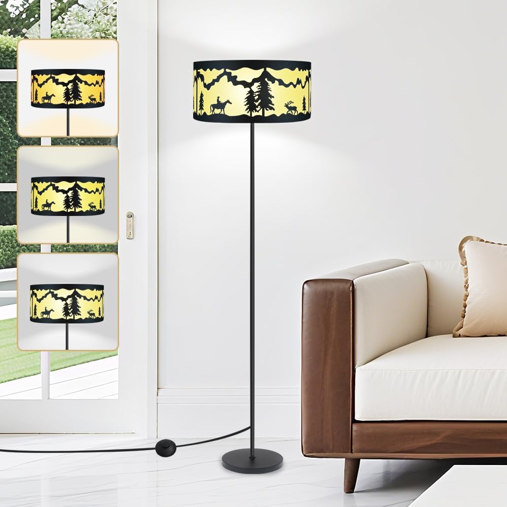 59" Farmhouse Floor Lamps for Living Room Rustic