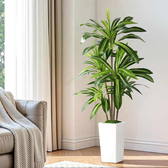 5FT Artificial Dracaena Tree with Pot Lifelike Leaves