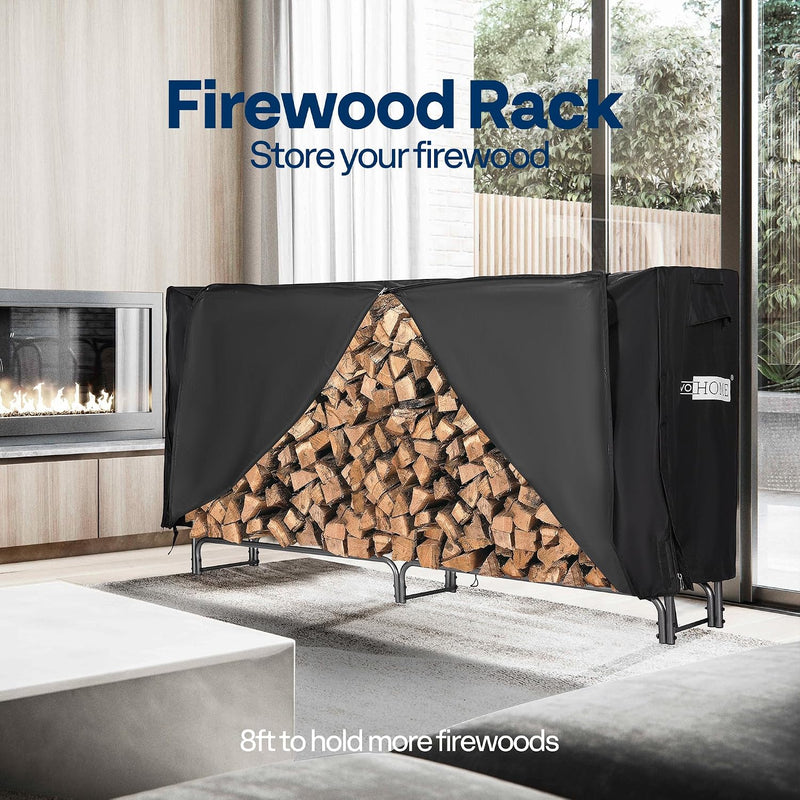 5FT Heavy Duty Firewood Rack with Cover Combo