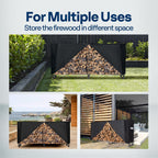 5FT Heavy Duty Firewood Rack with Cover Combo